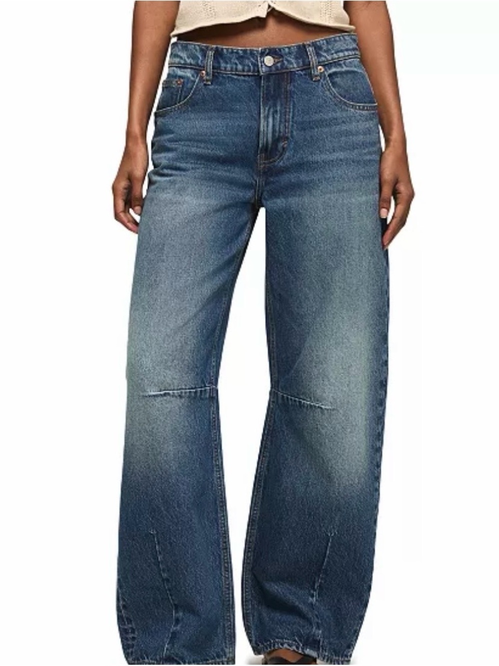Lucky Brand Medium Wash barrel Wide-Leg Jeans